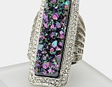 27-AR4011 – RECTANGLE ARTIFICIAL GEM STONE STRETCH RING